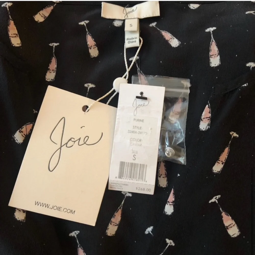 NWT - Joie Purine Champagne Flute Print Blouse 🍾 - Picture 6 of 6